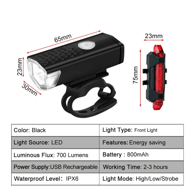 IGNIS - Oppladbar LED-sykkellykt