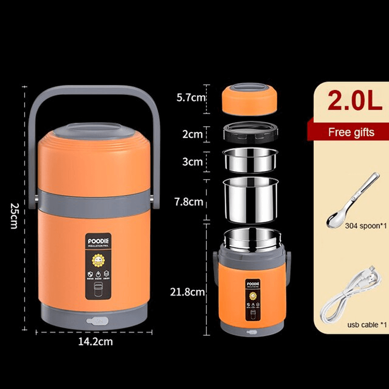 SUMMITSAVER - Rustfritt stål Lunch Box Container Varmesystem