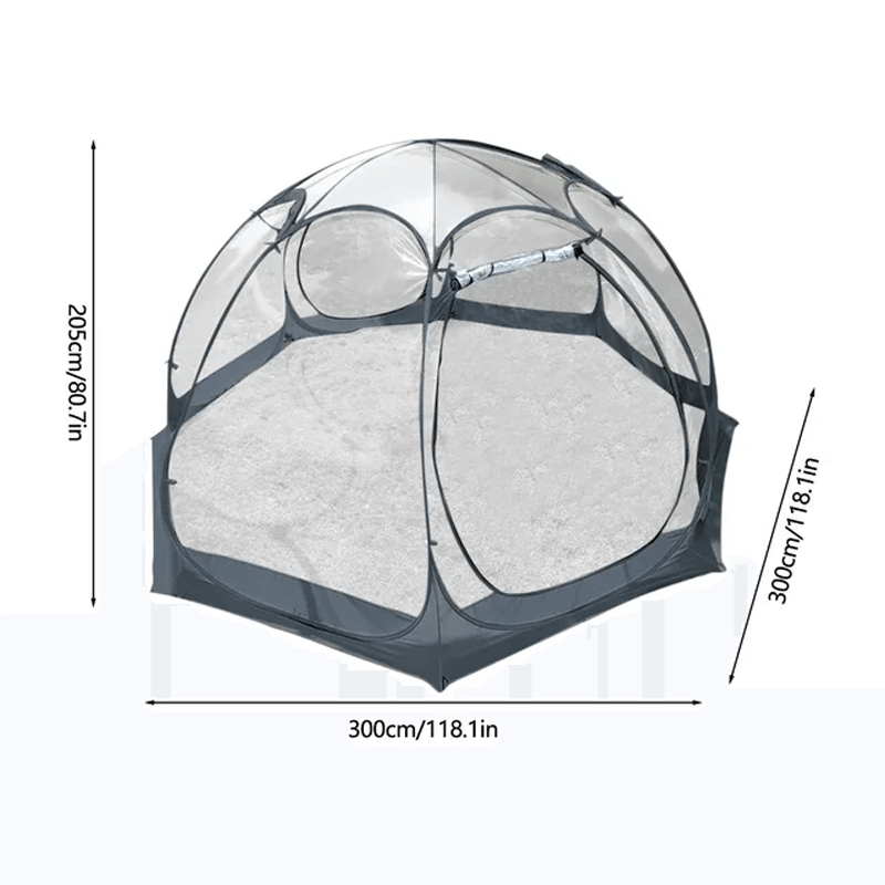 PEAKPETAL - Gjennomsiktig campingkuppeltelt 4-8 personer